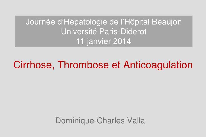cirrhose thrombose et anticoagulation