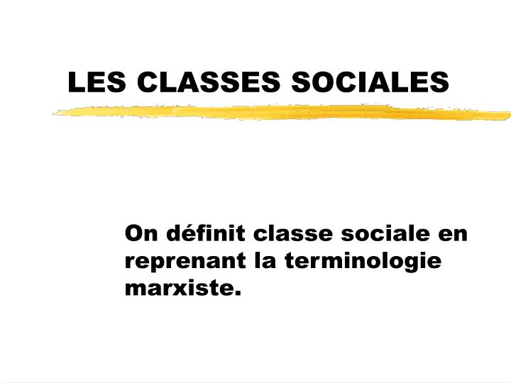 les classes sociales