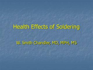 Health Effects of Soldering