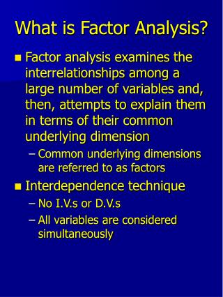 What is Factor Analysis?