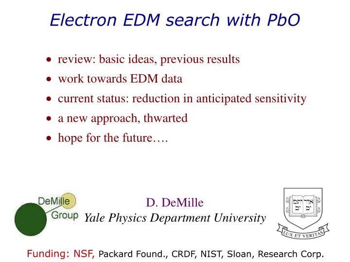 electron edm search with pbo