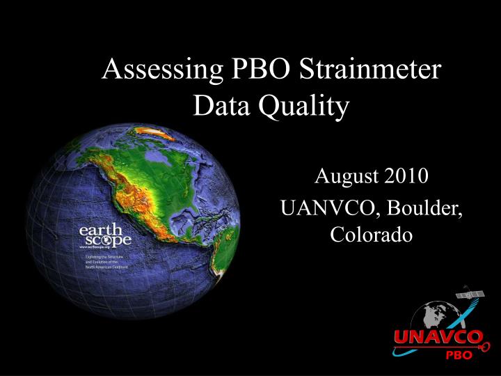 assessing pbo strainmeter data quality