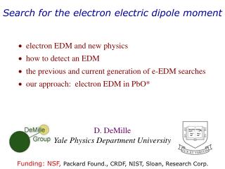 Search for the electron electric dipole moment