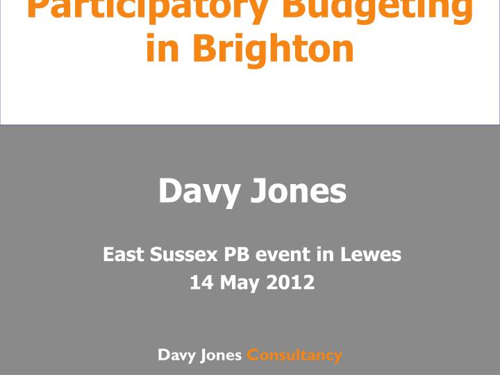 participatory budgeting in brighton