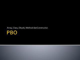 array class obyek method danconstructor