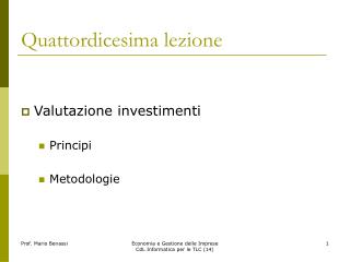 quattordicesima lezione
