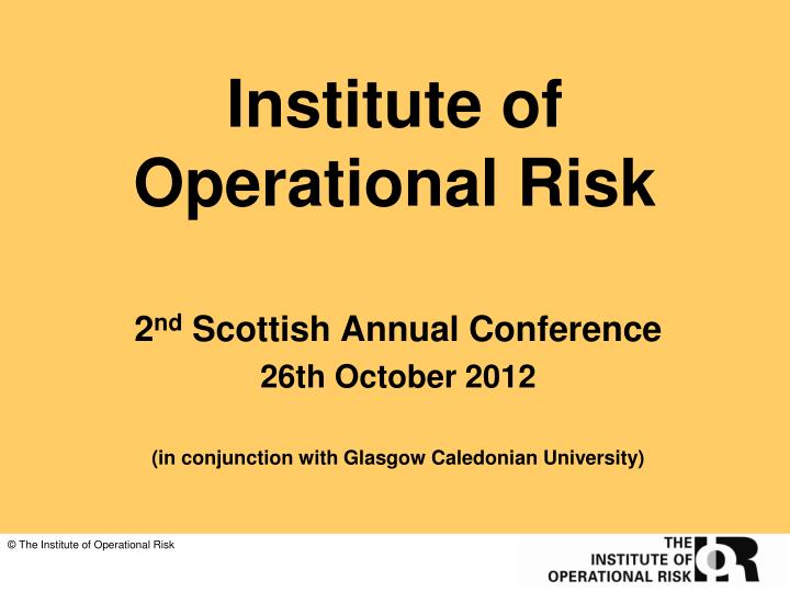 institute of operational risk