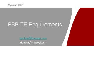 PBB-TE Requirements
