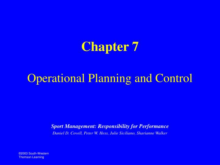 chapter 7 operational planning and control