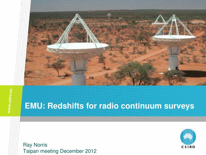 emu redshifts for radio continuum surveys
