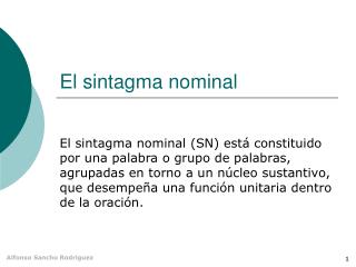 el sintagma nominal