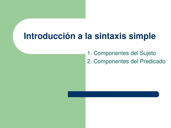 introducci n a la sintaxis simple