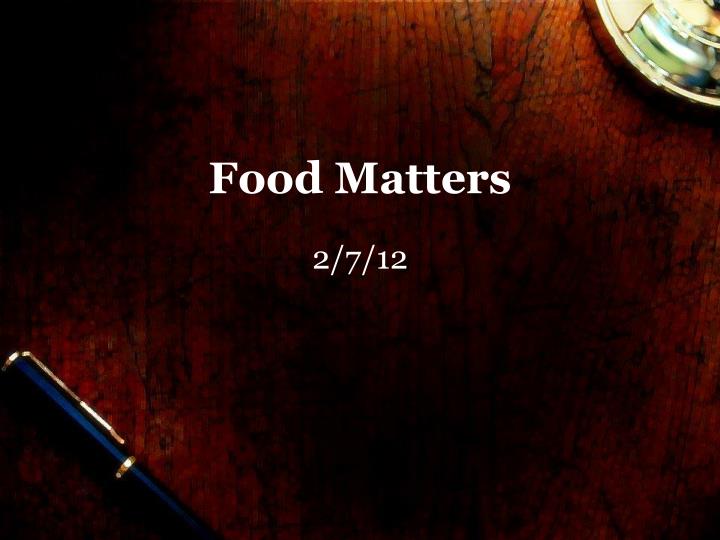 food matters