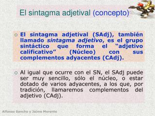 el sintagma adjetival concepto