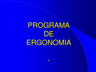 programa de ergonomia