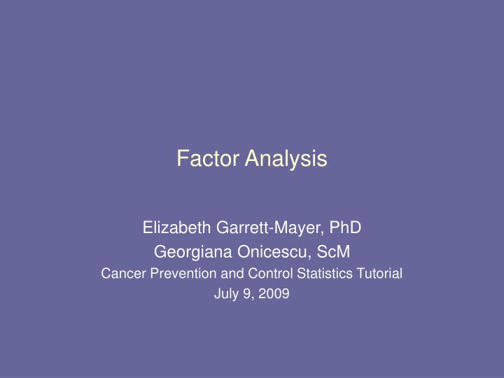 factor analysis