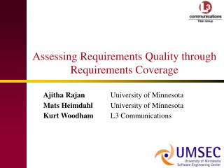 Assessing Requirements Quality through Requirements Coverage