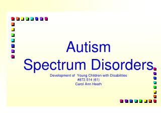 Autism &amp; PDD