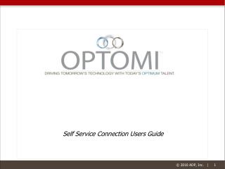 Self Service Connection Users Guide