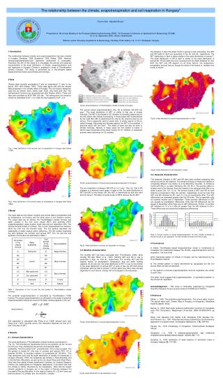 The relationship between the climate, evapotranspiration and soil respiration in Hungary*