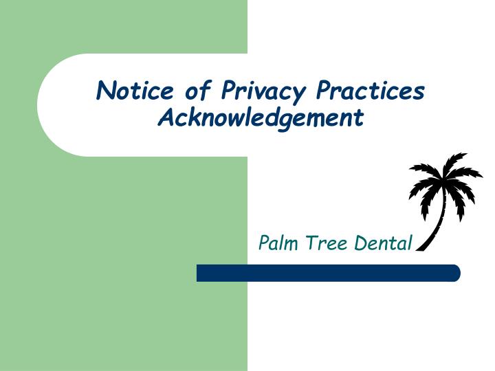 notice of privacy practices acknowledgement