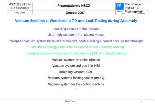 Presentation to NSCX