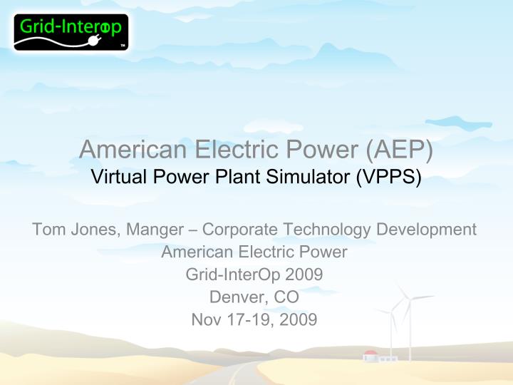 american electric power aep virtual power plant simulator vpps