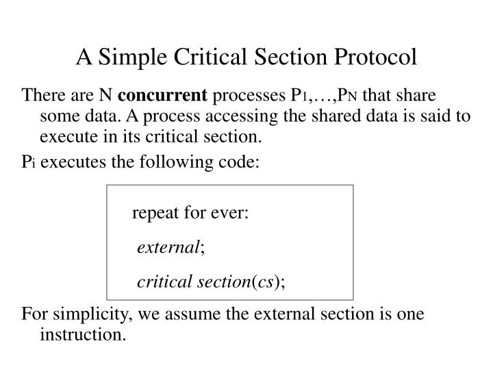a simple critical section protocol