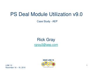 PS Deal Module Utilization v9.0 Case Study - AEP