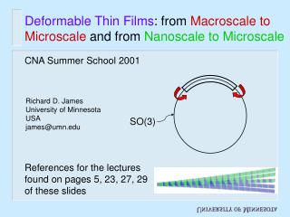 Deformable Thin Films : from Macroscale to Microscale and from Nanoscale to Microscale