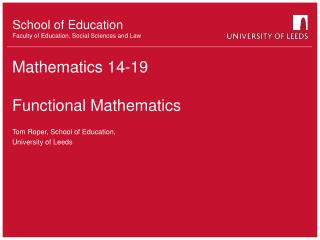 Mathematics 14-19 Functional Mathematics