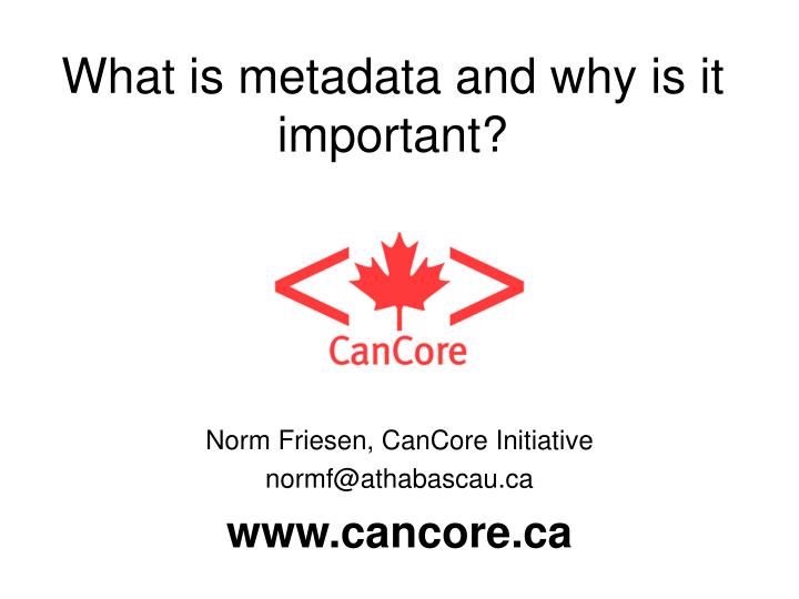 what is metadata and why is it important