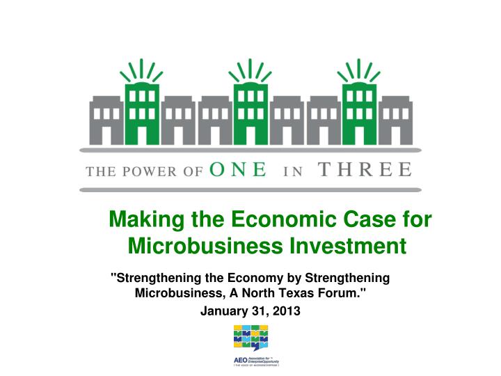 making the economic case for microbusiness investment