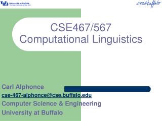 CSE467/567 Computational Linguistics