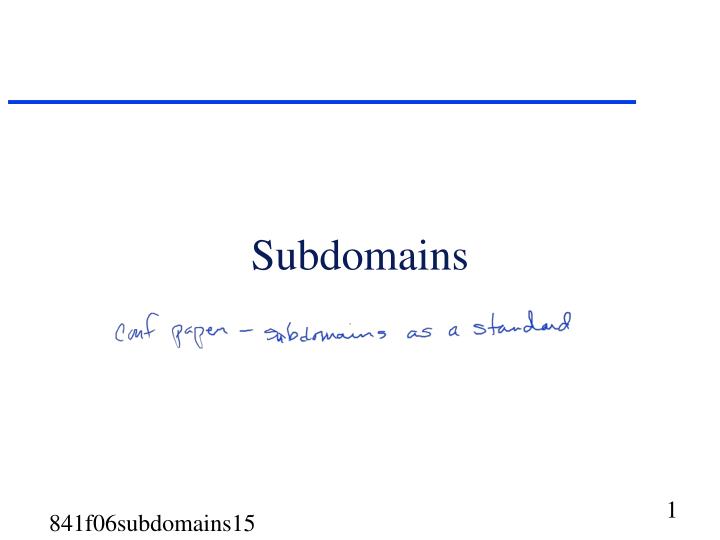 subdomains