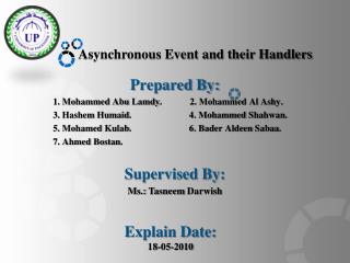 Asynchronous Event and their Handlers