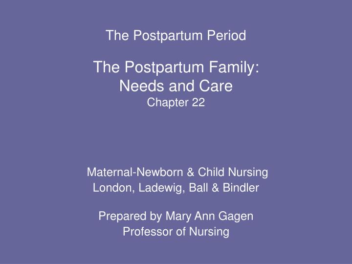 the postpartum period the postpartum family needs and care chapter 22