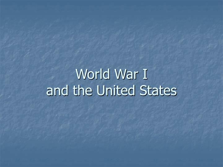 world war i and the united states