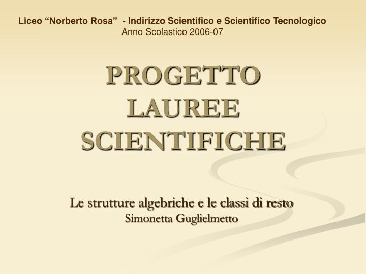 progetto lauree scientifiche