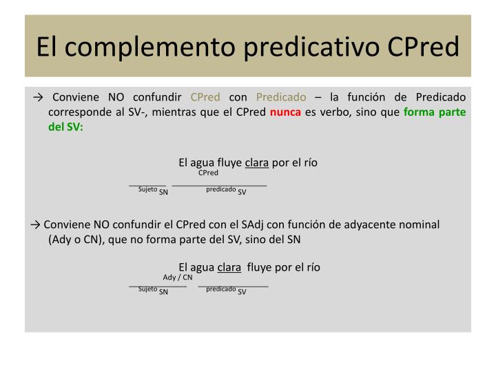 el complemento predicativo cpred