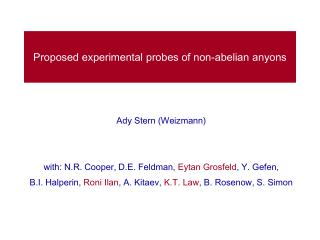 Proposed experimental probes of non-abelian anyons