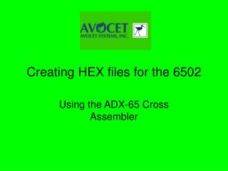 Creating HEX files for the 6502