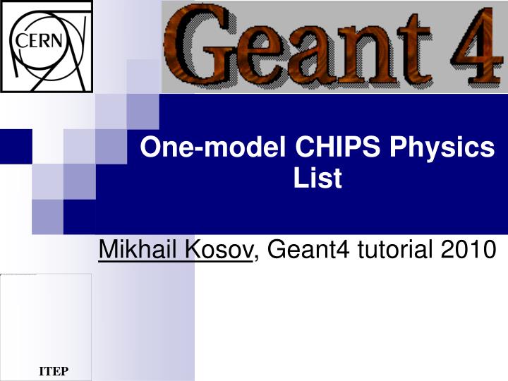 mikhail kosov geant4 tutorial 2010