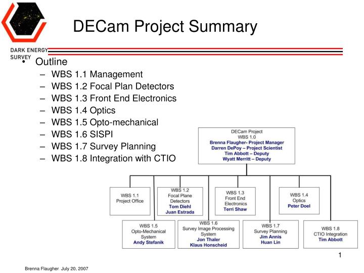 decam project summary