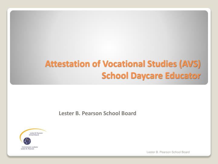 attestation of vocational studies avs school daycare educator