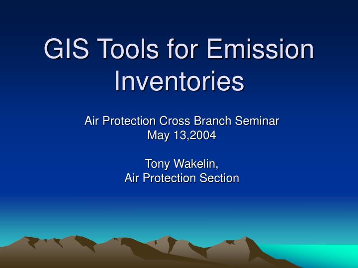 gis tools for emission inventories