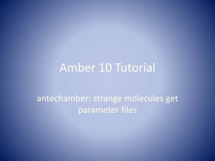amber 10 tutorial