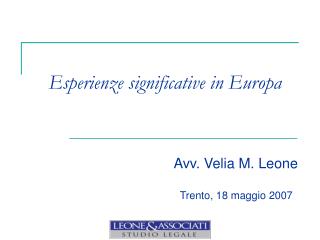 esperienze significative in europa