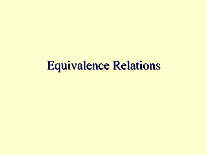 equivalence relations