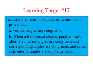 Learning Target #17